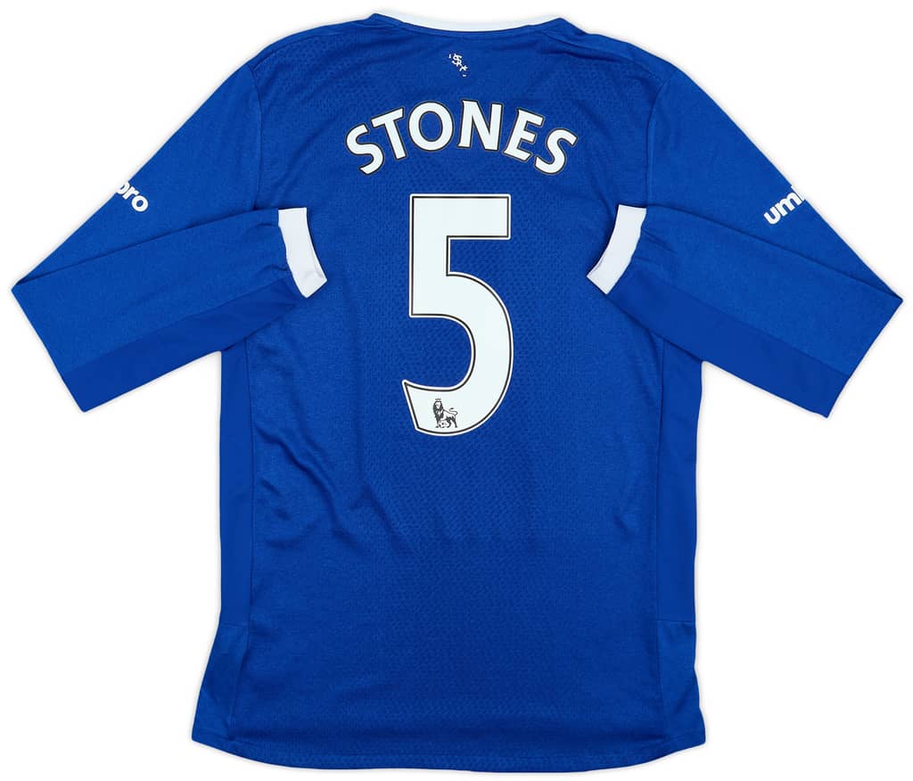 2015-16 Everton Home L/S Shirt Stones #5 - 7/10 - (S)