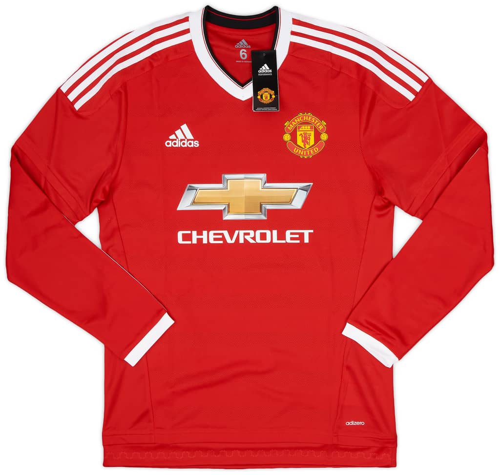 2015-16 Manchester United Player Issue Home L/S Shirt Rooney #10 (M)