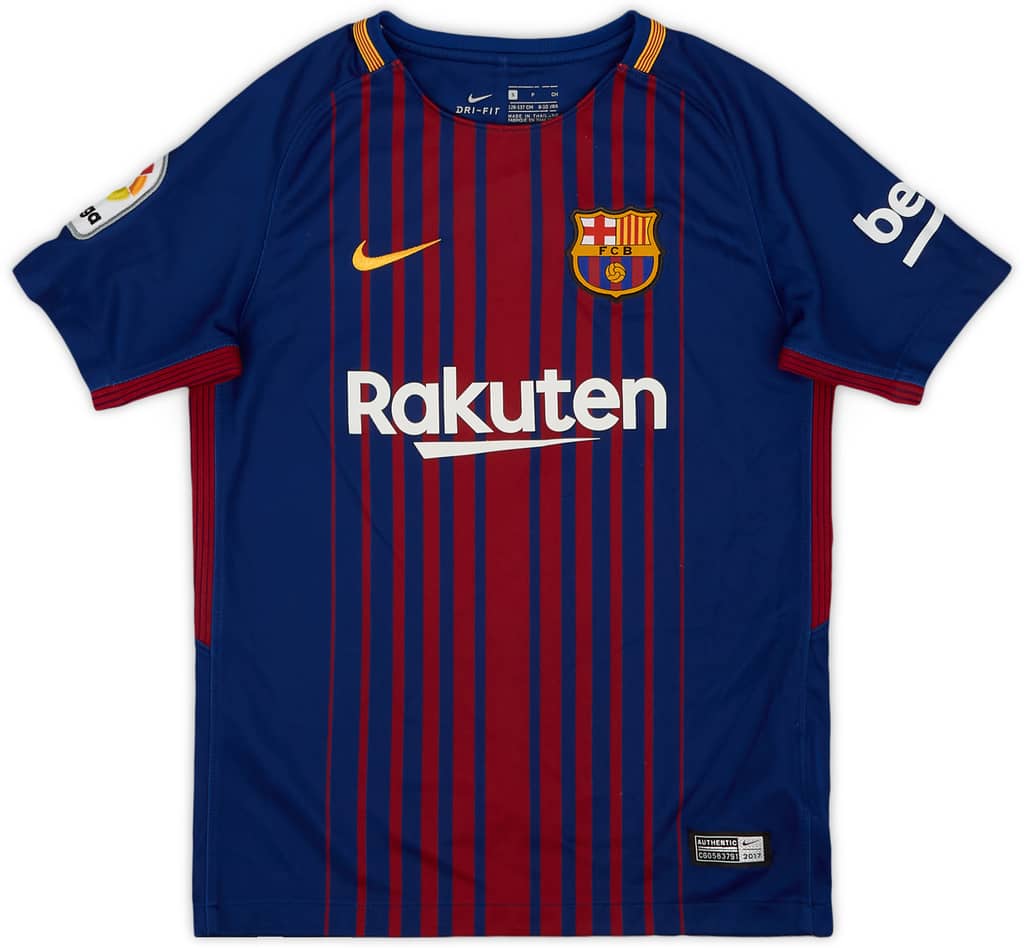2017-18 Barcelona Home Shirt - 9/10 - (S.Boys)