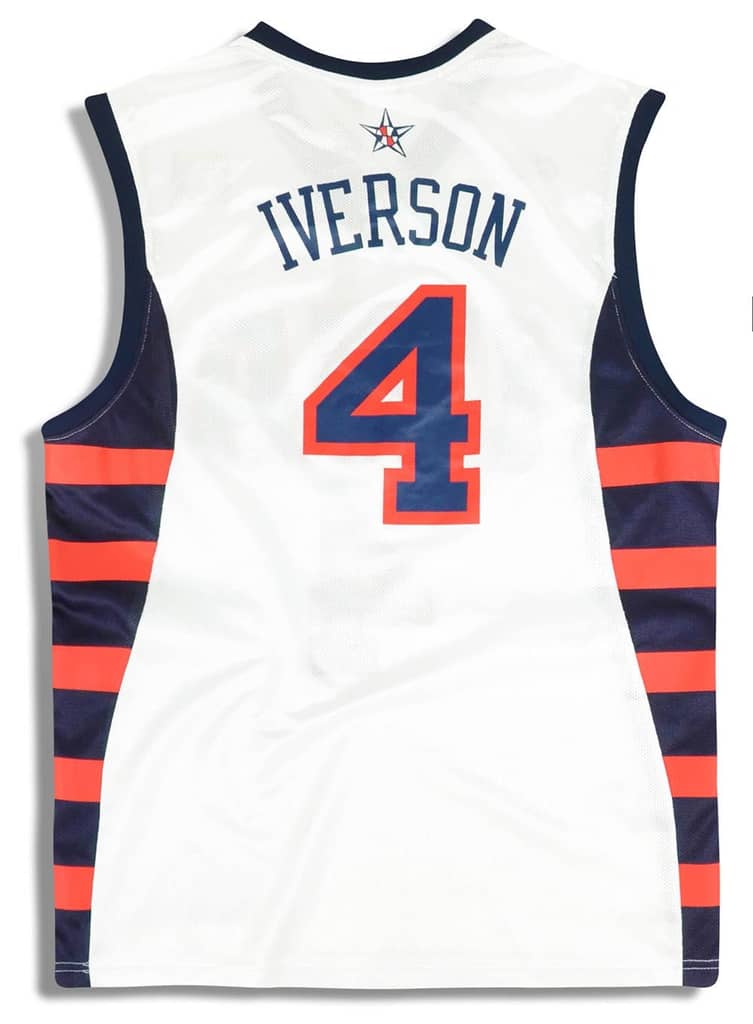 2004 USA Iverson #4 Reebok Jersey (Home) M