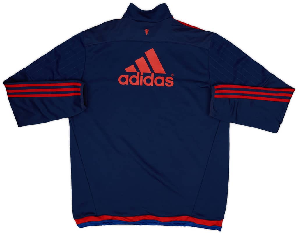 2015-16 Manchester United adidas 1/4 Zip Sweat Top - 8/10 - (L)