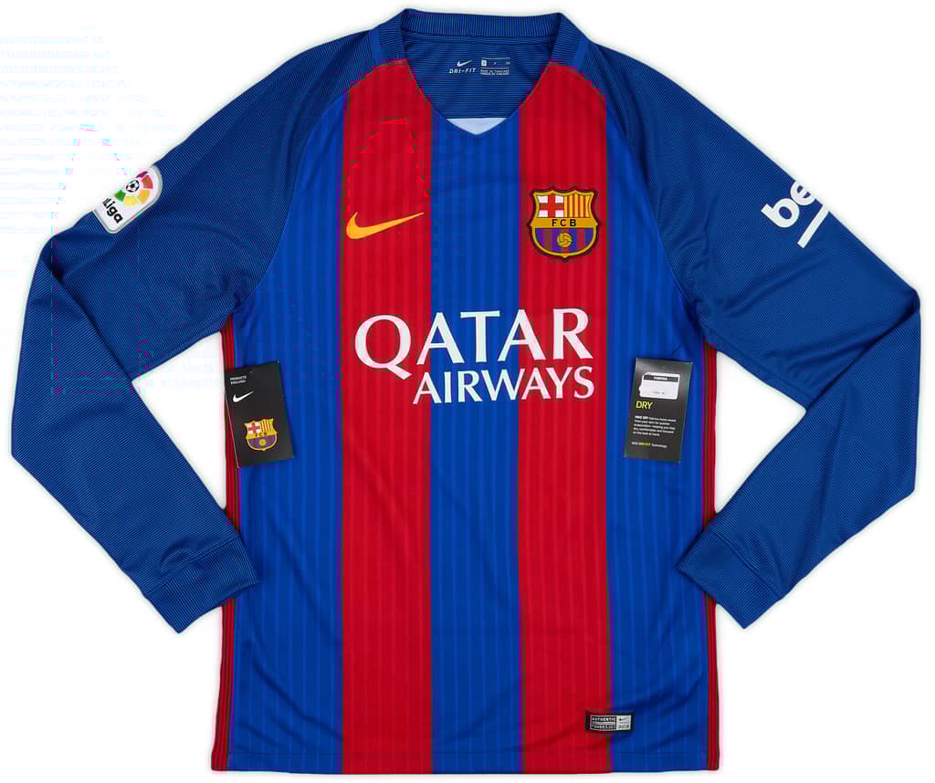 2016-17 Barcelona Home L/S Shirt Messi #10 (S)