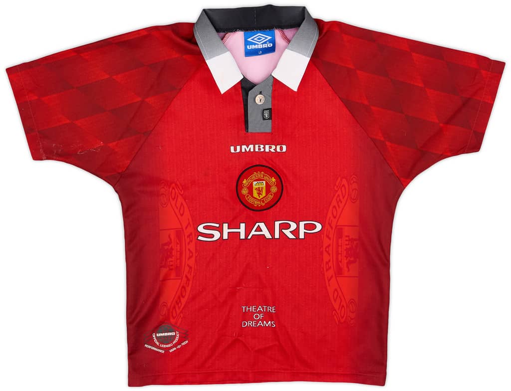 1996-98 Manchester United Home Shirt - 5/10 - (L.Boys)