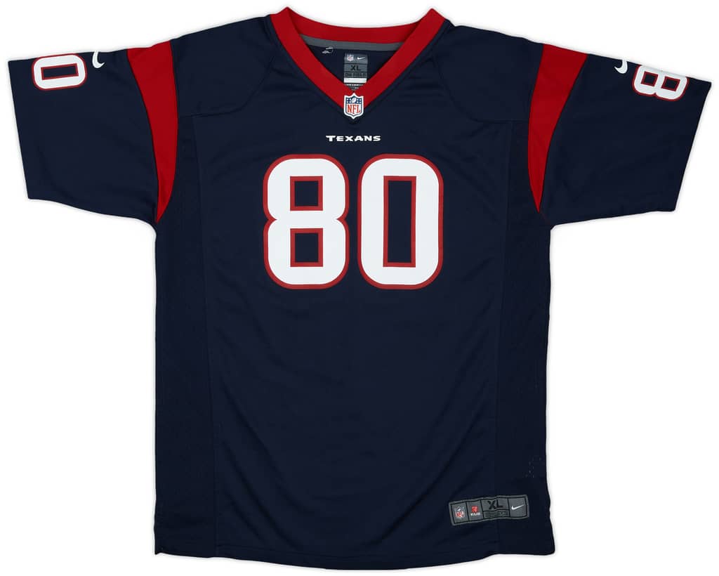 2012-14 Houston Texans A.Johnson #80 Nike Game Home Jersey - 8/10 - (XL.Boys)
