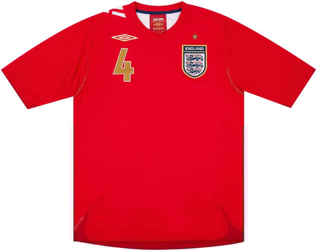 2006-08 England Away Shirt Gerrard #4 - 8/10 - (S)