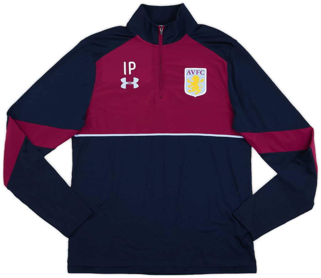 2016-17 Aston Villa Staff Issue Under Armour 1/4 Zip Track Top 'IP' - 9/10 - (L)