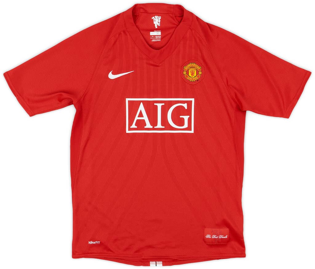 2007-09 Manchester United Home Shirt - 7/10 - (XL.Boys)