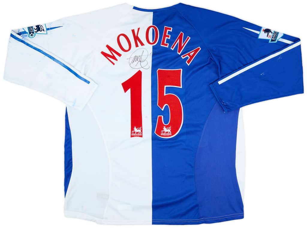 2006-07 Blackburn Match Issue Signed Home L/S Shirt Mokoena #15