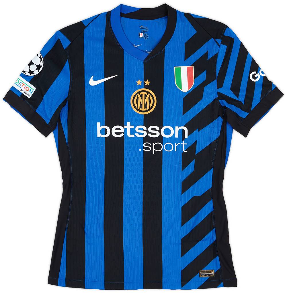 2024-25 Inter Milan Match Issue Champions League Home Shirt Mkhitaryan #22