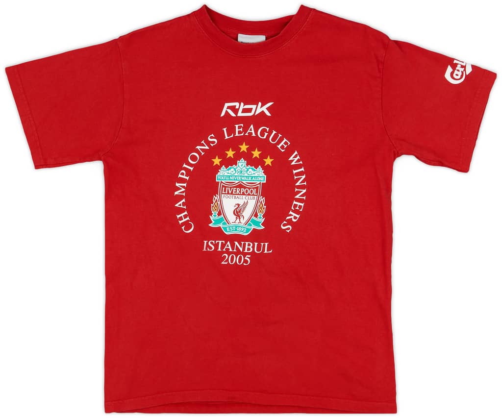 2005-06 Liverpool Reebok 2005 CL Winners Tee - 8/10 - (XS)