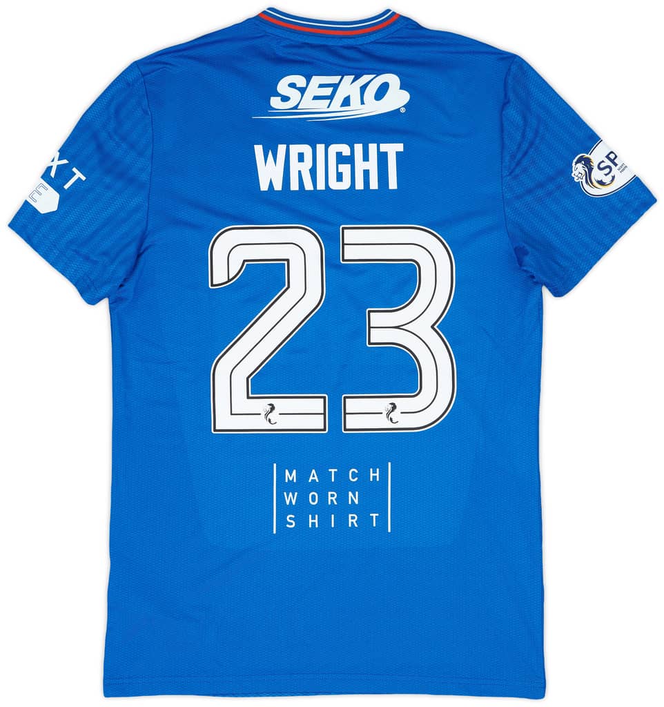 2023-24 Rangers Match Issue Home Shirt Wright #23