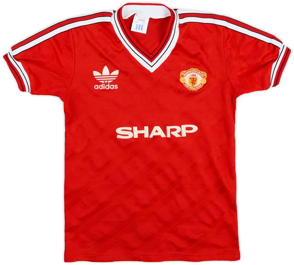 1986-88 Manchester United Home Shirt - 8/10 - (L.Boys)