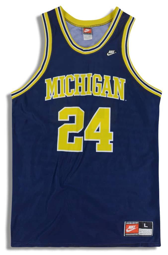 1991-95 Michigan Wolverines King #24 Nike Jersey (Away) L