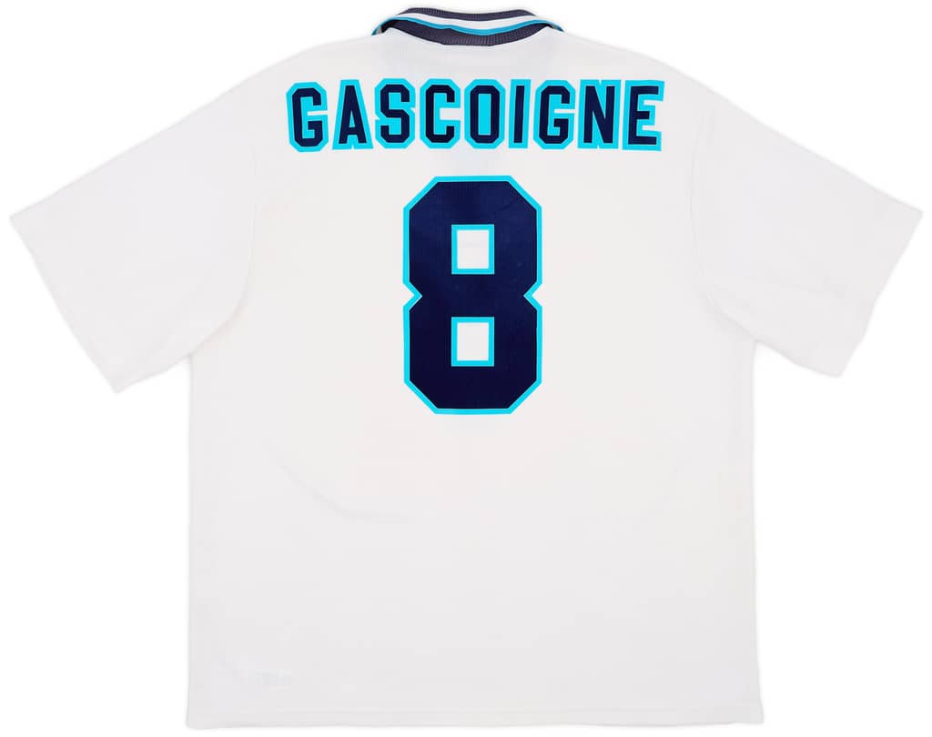1995-97 England Home Shirt Gascoigne #8 - 6/10 - (XXL)