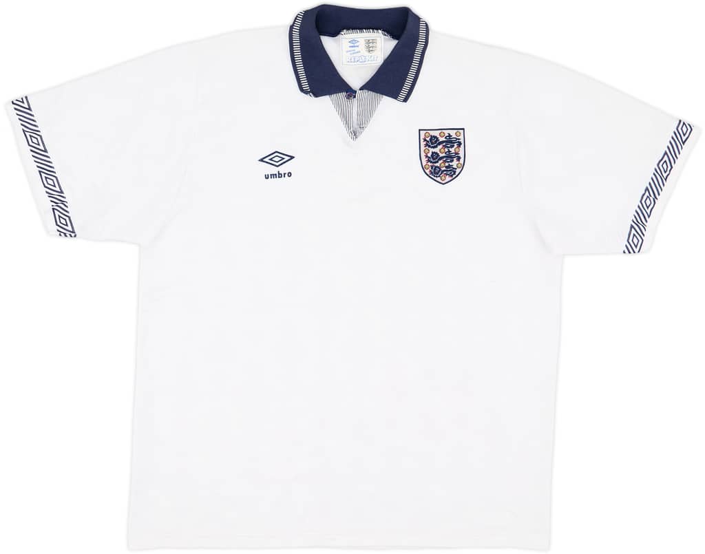 1990-92 England Home Shirt - 6/10 - (XL)