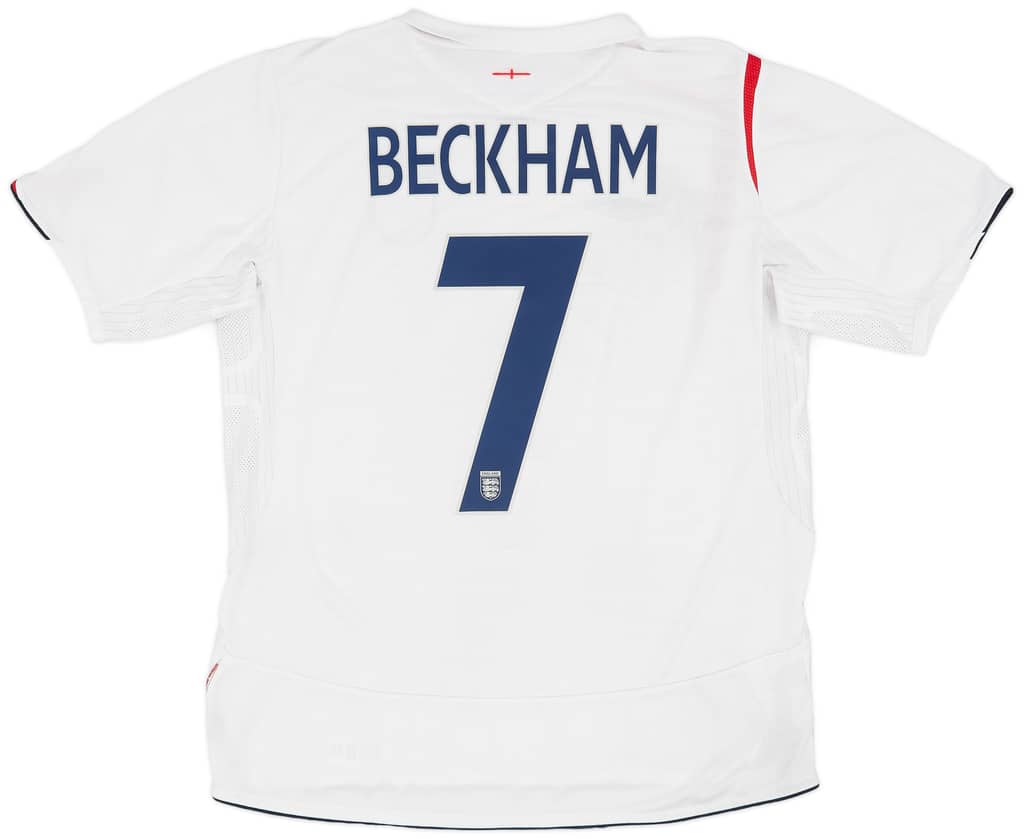 2005-07 England Home Shirt Beckham #7 - 6/10 - (L)