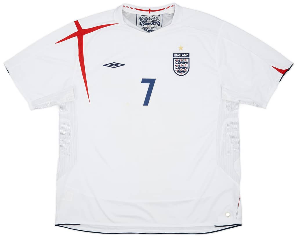 2005-07 England Home Shirt Beckham #7 - 6/10 - (3XL)
