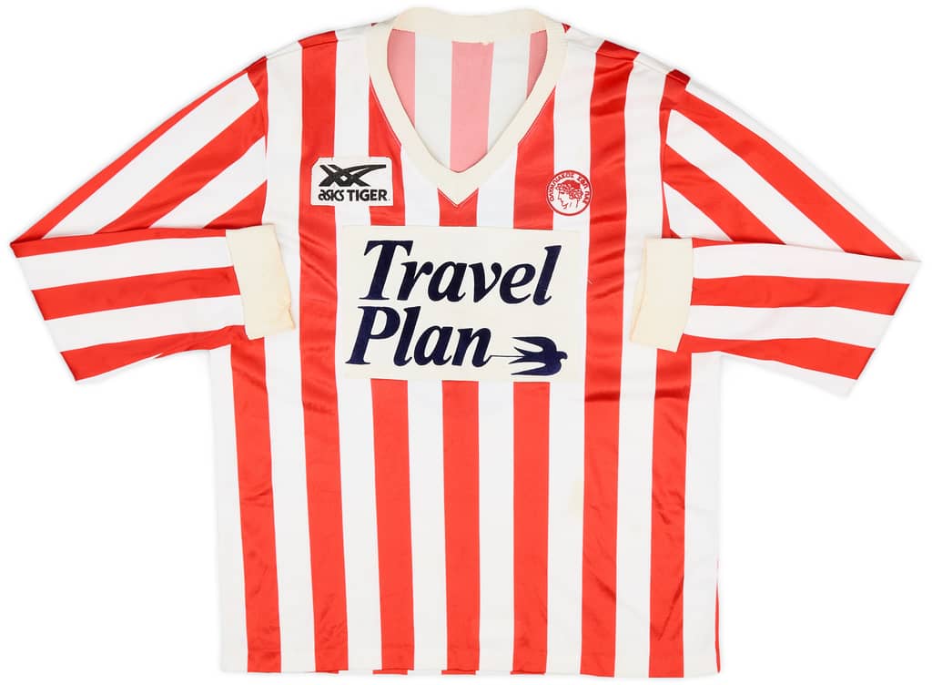 1984-85 Olympiakos Match Issue Home L/S Shirt #5