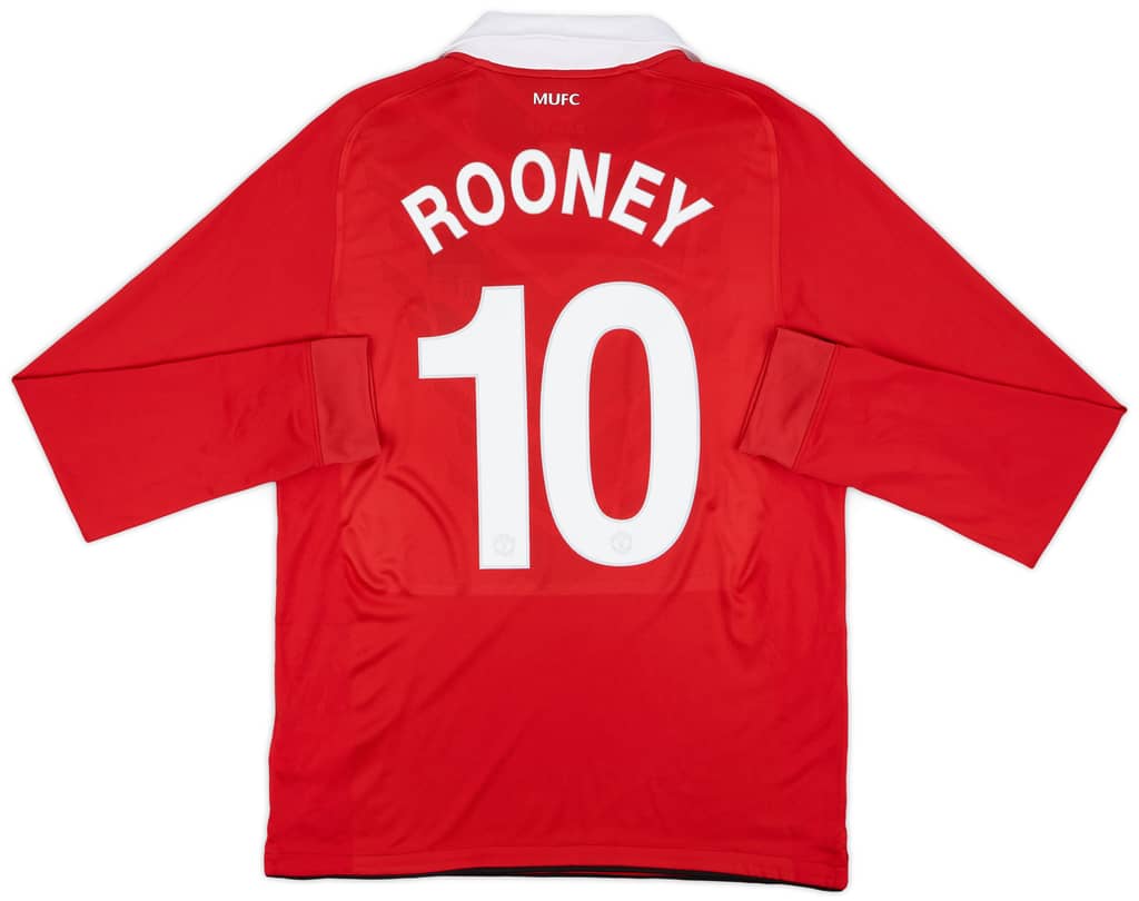 2010-11 Manchester United Home L/S Shirt Rooney #10 (M)