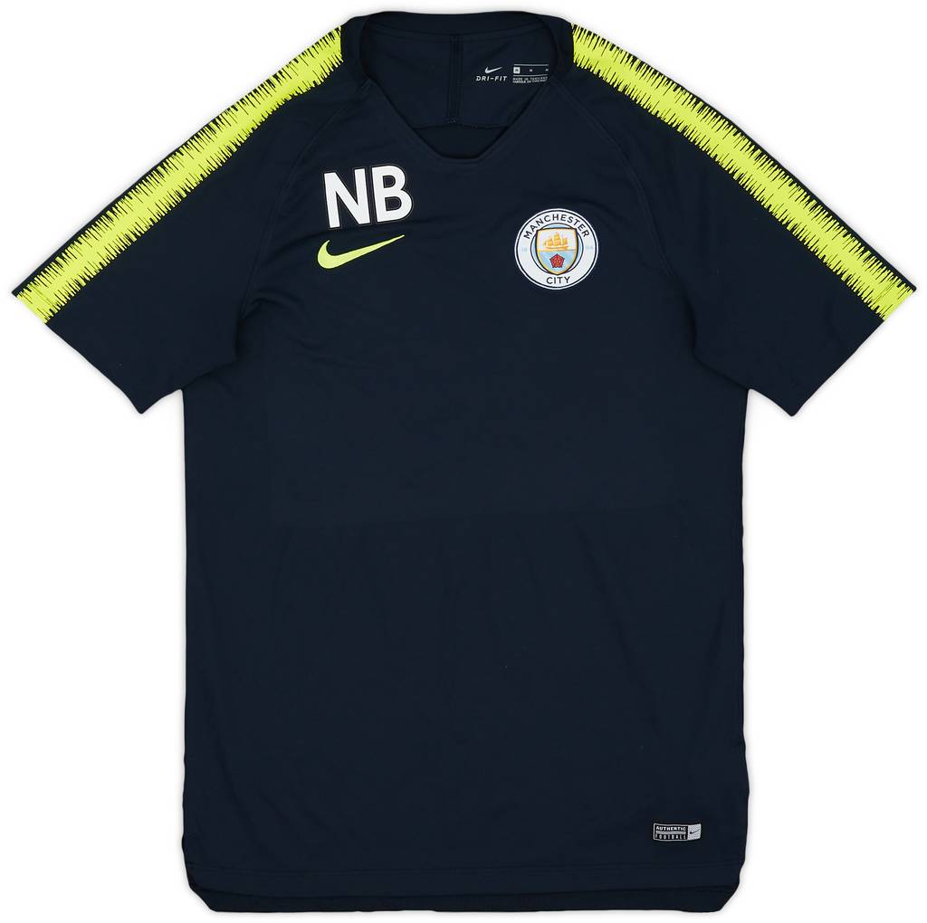 2018-19 Manchester City Staff Issue Nike Training Shirt 'NB' - 9/10 - (M)