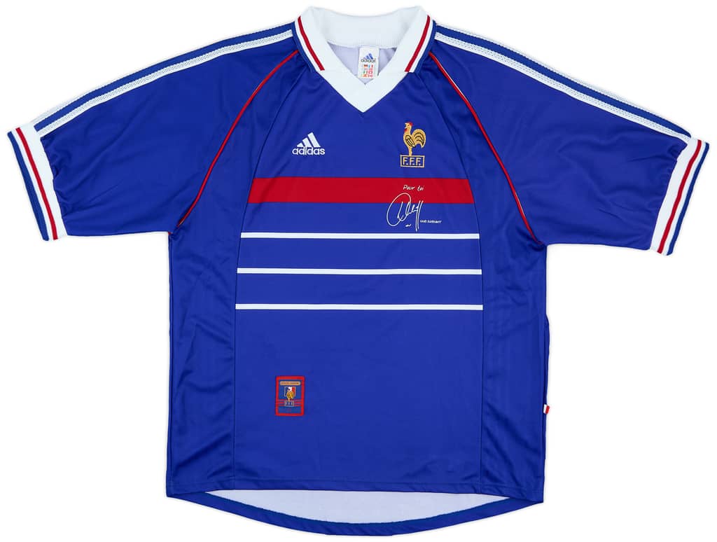 1998-00 France 'Pour Toi Youri Djorkaeff' Home Shirt - 9/10 - (XL)