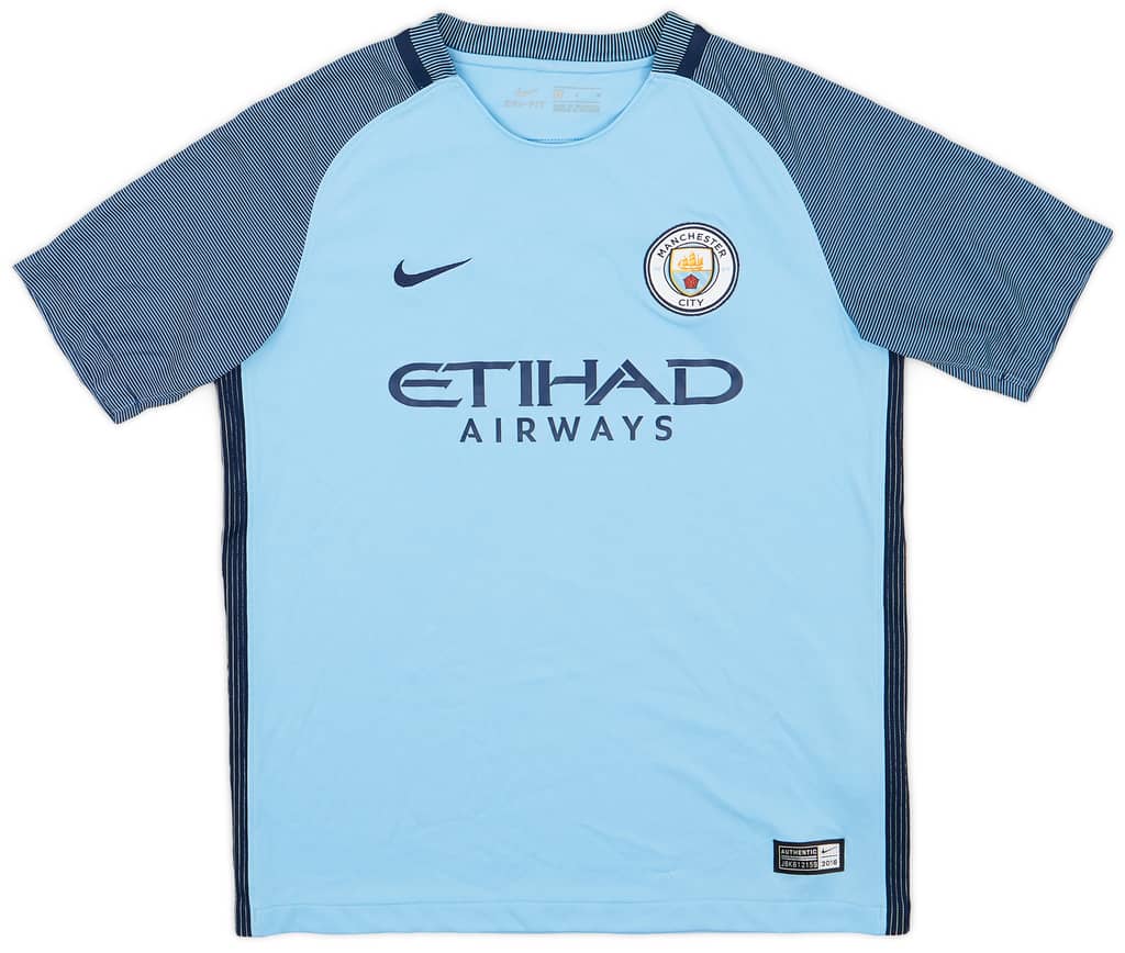 2016-17 Manchester City Home Shirt - 8/10 - (L.Boys)