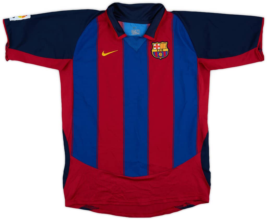 2003-04 Barcelona Home Shirt - 8/10 - (XL.Boys)
