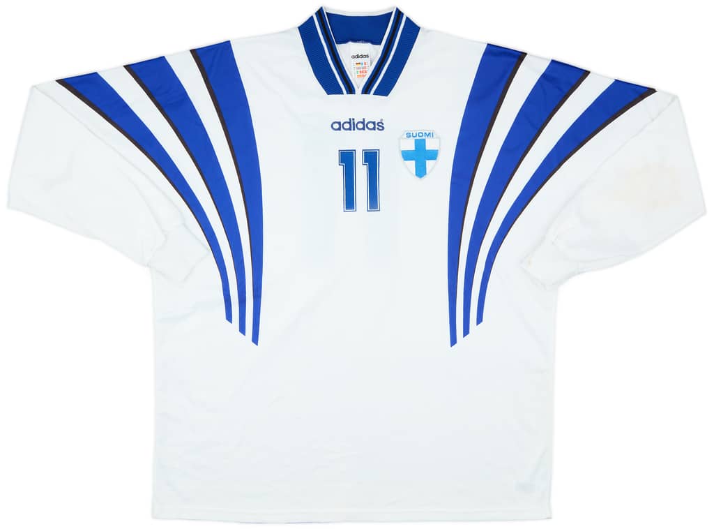 1996-98 Finland Match Worn Home L/S Shirt #11 (Johansson)