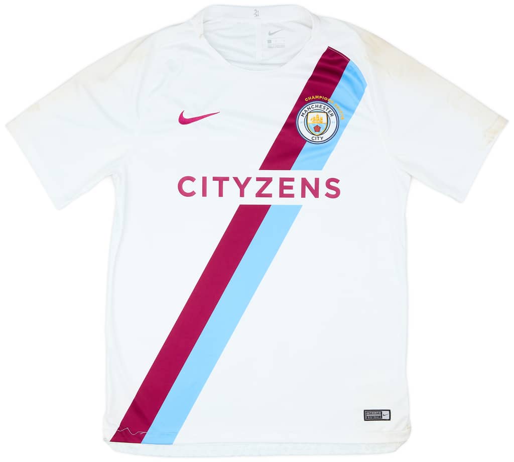 2017-18 Manchester City Player Worn 'Champions' Pre-Match Shirt #31 (Ederson)