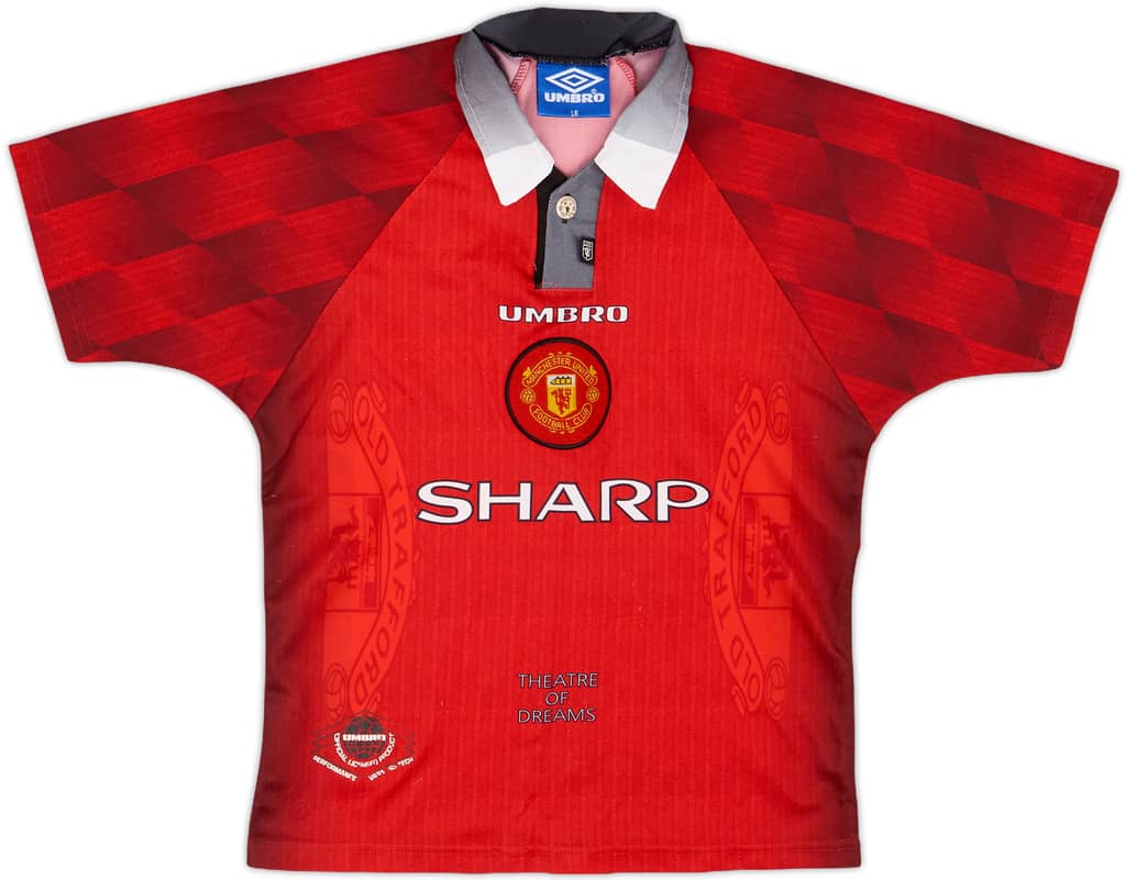 1996-98 Manchester United Home Shirt - 6/10 - (L.Boys)