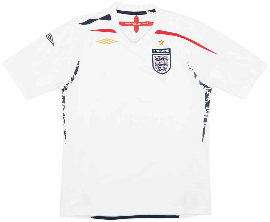 2007-09 England Home Shirt - 7/10 - (L.Boys)