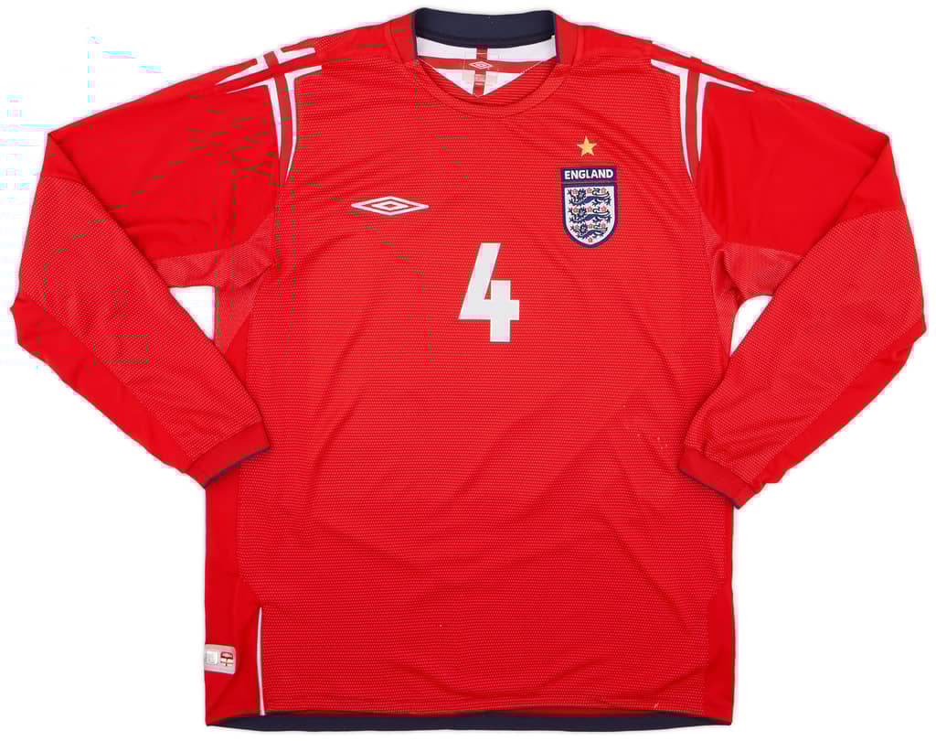 2004-06 England Away L/S Shirt Gerrard #4 - 7/10 - (L)