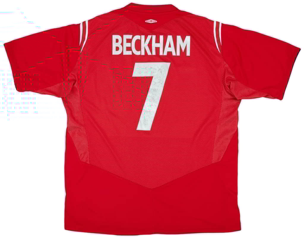 2004-06 England Away Shirt Beckham #7 - 6/10 - (XL)