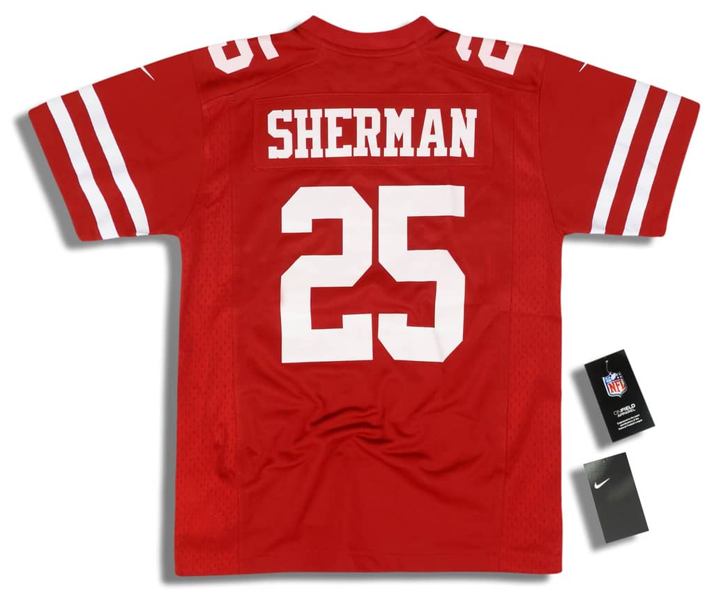 2018 San Francisco 49ers Sherman #25 Nike Game Jersey (Home) Y - W/Tags