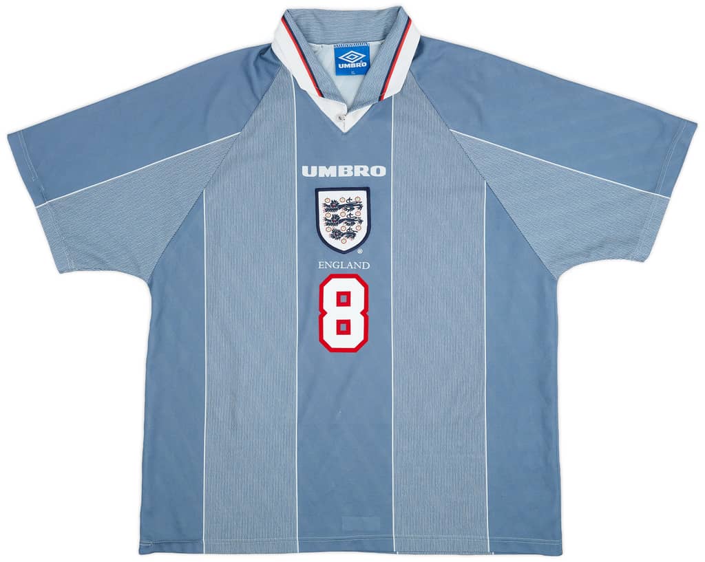 1996-97 England Away Shirt Gascoigne #8 - 9/10 - (XL)