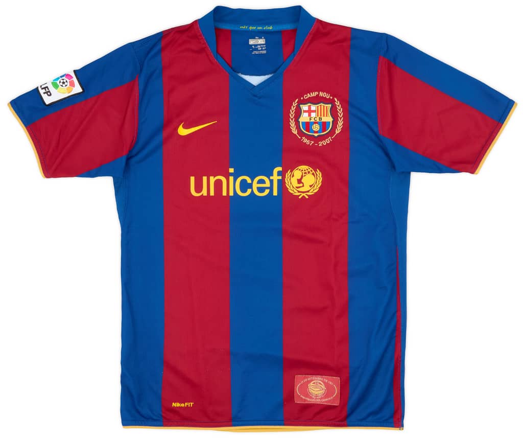 2007-08 Barcelona Home Shirt - 8/10 - (XL.Boys)