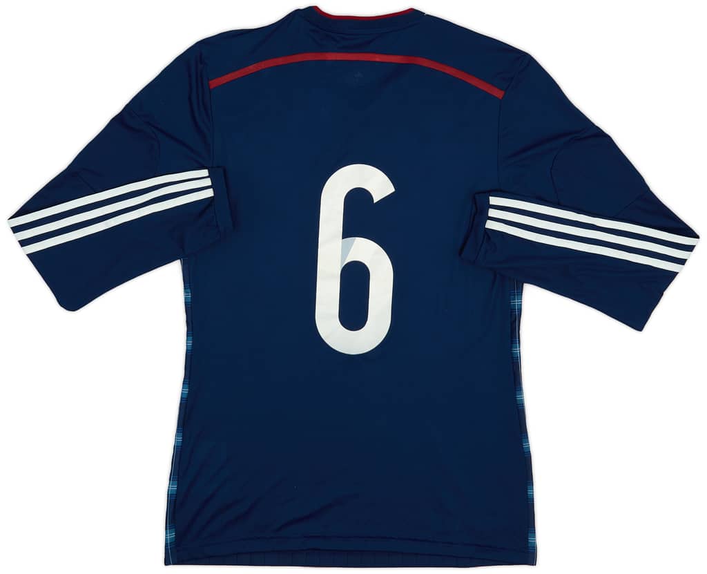 2014-15 Scotland Player Issue Home L/S Shirt #6 - 9/10 - (M)