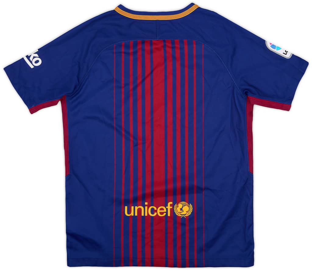 2017-18 Barcelona Home Shirt - 9/10 - (L.Boys)