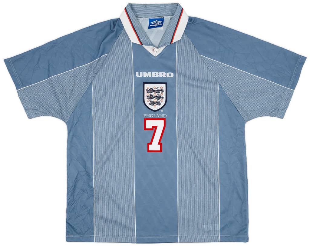 1996-97 England Away Shirt Beckham #7 - 8/10 - (XL)