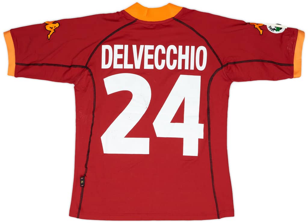 2001-02 Roma Match Issue Home Shirt Delvecchio #24