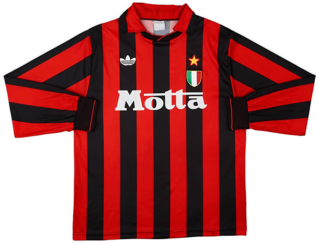 1992-93 AC Milan Home L/S Shirt - 6/10 - (L)