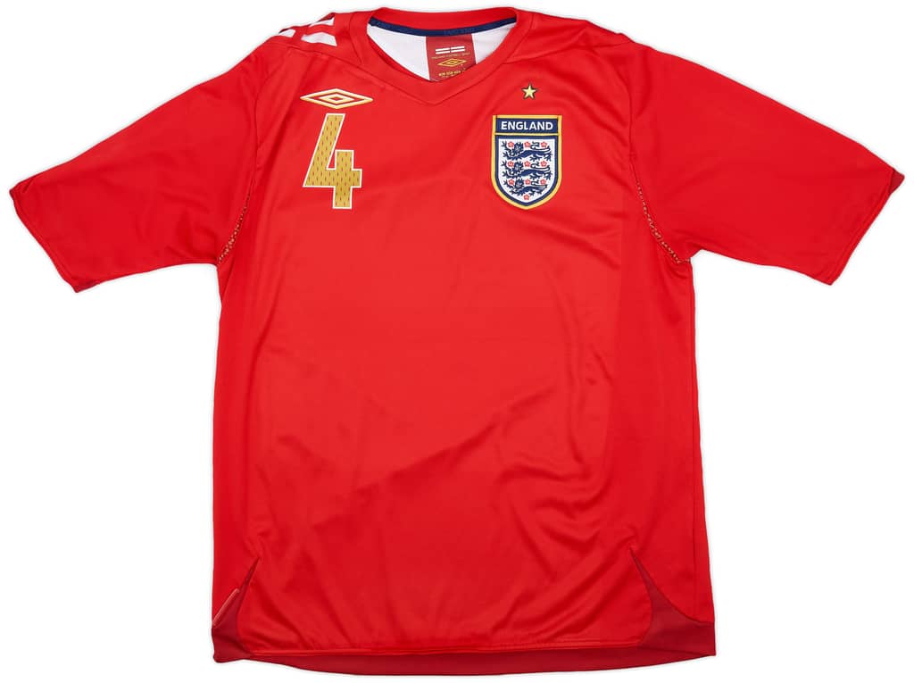 2006-08 England Away Shirt Gerrard #4 - 6/10 - (L)