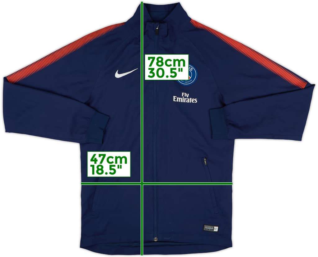 2017-18 Paris Saint-Germain Nike 1/4 Zip Track Jacket - 8/10 - (S)