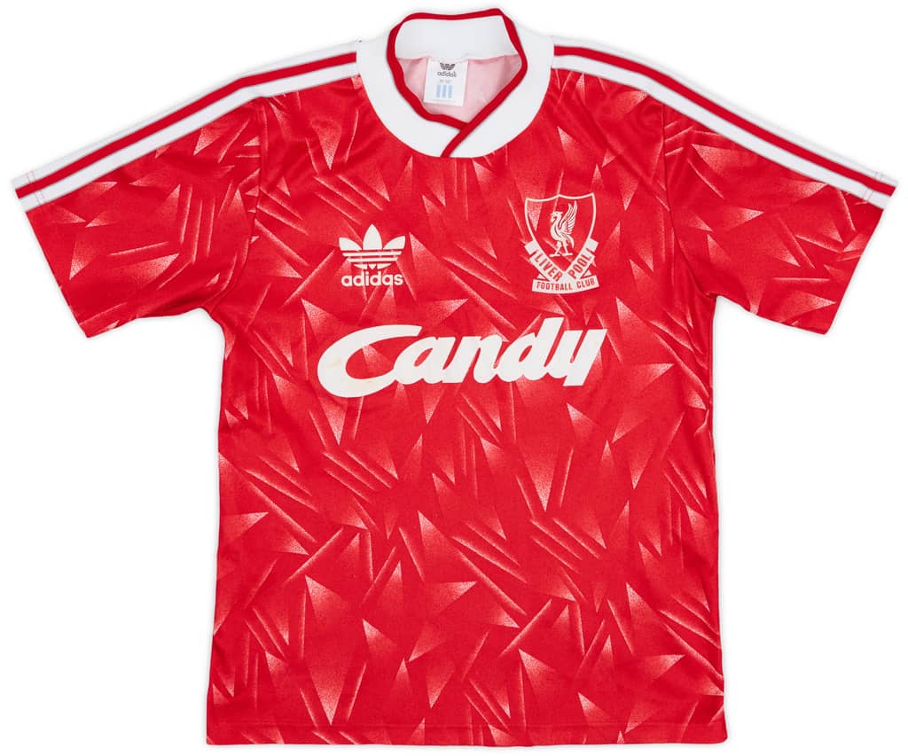 1989-91 Liverpool Home Shirt - 8/10 - (M.Boys)
