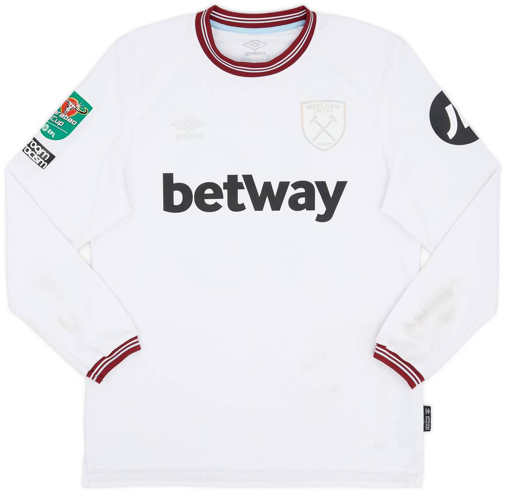 2023-24 West Ham Match Worn Carabao Cup Away Shirt Alvarez #19