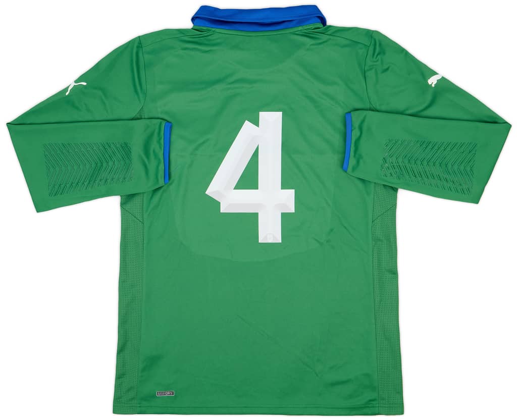 2012-13 Italy Authentic GK Shirt #4 - 9/10 - (XL)