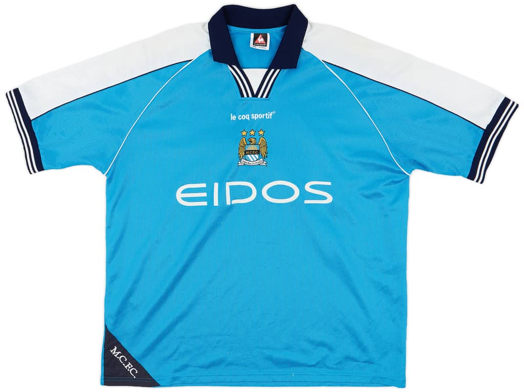 1999-01 Manchester City Home Shirt Dickov #9 - 8/10 - (XL)