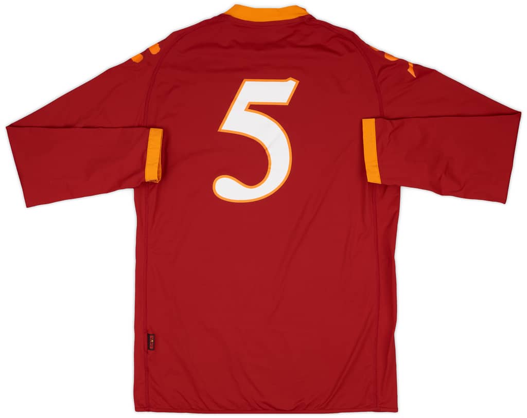 2009-10 Roma Match Issue Home L/S Shirt #5
