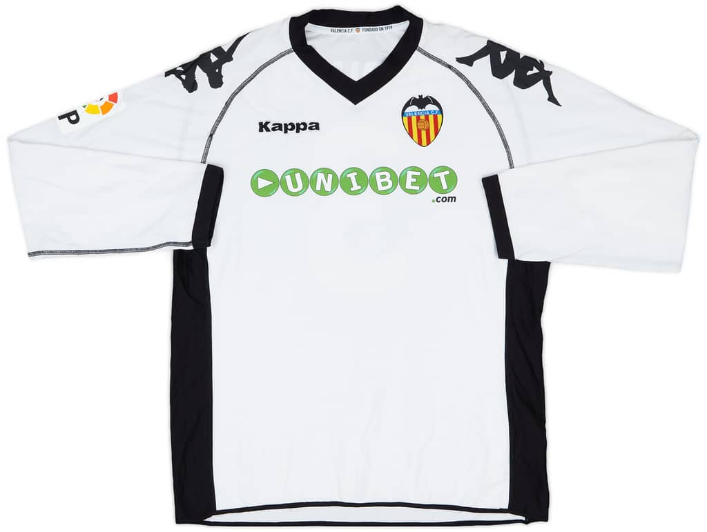 2010-11 Valencia Player Issue Home L/S Shirt Maduro #3