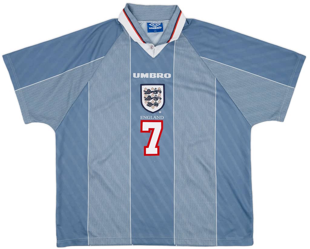 1996-97 England Away Shirt Beckham #7 - 6/10 - (XXL)